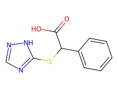 2-(4H-1,2,4-triazol-3-ylthio)-2-phenylacetic acid structure