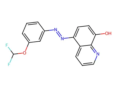 (5E)-5-{2-[3-(difluoromethoxy)phenyl]hydrazinylidene}quinolin-8(5H)-one structure