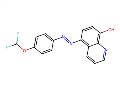 (5Z)-5-{2-[4-(difluoromethoxy)phenyl]hydrazinylidene}quinolin-8(5H)-one structure