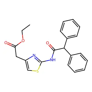 (2-Diphenylacetylamino-thiazol-4-yl)-acetic acid ethyl ester structure