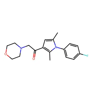 1-(1-(4-fluorophenyl)-2,5-dimethyl-1H-pyrrol-3-yl)-2-morpholinoethanone structure