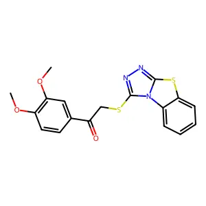 1-(3,4-Dimethoxyphenyl)-2-(1,2,4-triazolo[3,4-b]benzothiazol-3-ylthio)ethanone structure