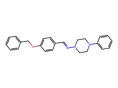 N-{(E)-[4-(benzyloxy)phenyl]methylidene}-4-phenyl-1-piperazinamine structure