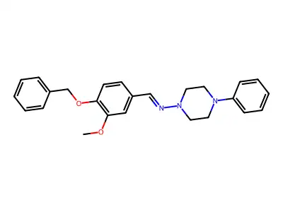 N-{(E)-[4-(benzyloxy)-3-methoxyphenyl]methylidene}-4-phenylpiperazin-1-amine structure