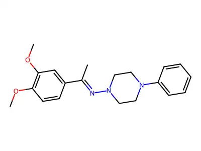 N-[(1Z)-1-(3,4-dimethoxyphenyl)ethylidene]-4-phenylpiperazin-1-amine structure