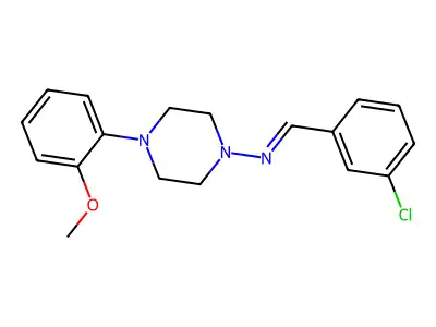 (3-Chloro-benzylidene)-[4-(2-methoxy-phenyl)-piperazin-1-yl]-amine structure