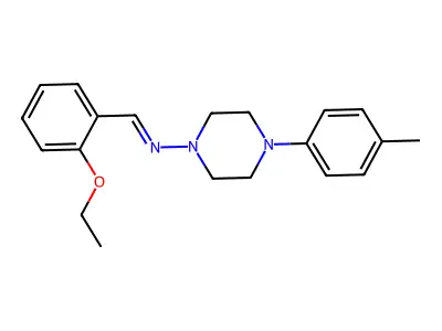 N-[(E)-(2-ethoxyphenyl)methylidene]-4-(4-methylphenyl)piperazin-1-amine structure