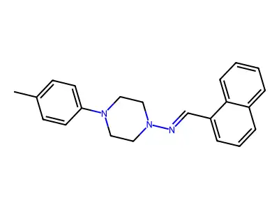 4-(4-methylphenyl)-N-[(E)-1-naphthylmethylidene]-1-piperazinamine structure