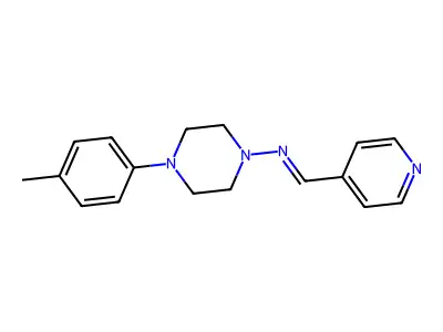 4-(4-methylphenyl)-N-(4-pyridinylmethylene)-1-piperazinamine structure