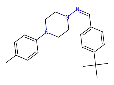 N-[(E)-(4-tert-butylphenyl)methylidene]-4-(4-methylphenyl)piperazin-1-amine structure