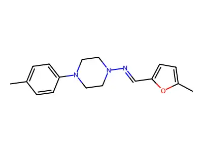 N-[(5-methyl-2-furyl)methylene]-4-(4-methylphenyl)-1-piperazinamine structure