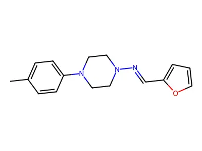 N-[(E)-furan-2-ylmethylidene]-4-(4-methylphenyl)piperazin-1-amine structure