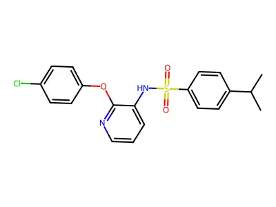 N-[2-(4-chlorophenoxy)pyridin-3-yl]-4-propan-2-ylbenzenesulfonamide structure