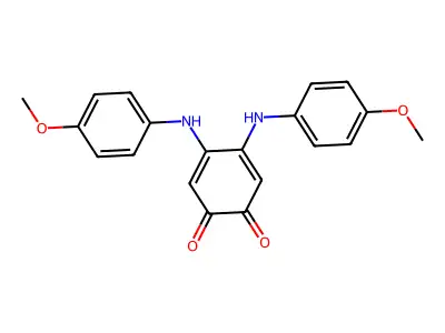 4,5-Bis(4-methoxyanilino)cyclohexa-3,5-diene-1,2-dione structure