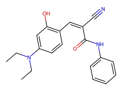 2-cyano-3-[4-(diethylamino)-2-hydroxyphenyl]-N-phenylprop-2-enamide structure