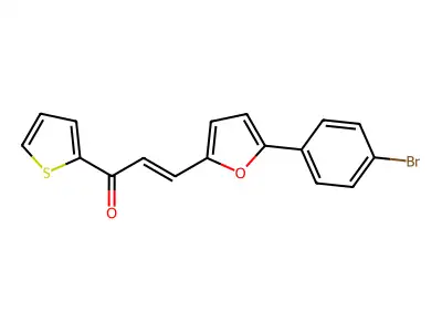 (E)-3-(5-(4-bromophenyl)furan-2-yl)-1-(thiophen-2-yl)prop-2-en-1-one structure