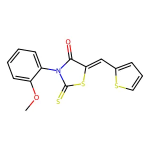 3-(2-Methoxyphenyl)-5-(2-thienylmethylene)-2-thioxo-1,3-thiazolidin-4-one structure