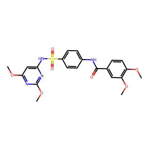N-{4-[(2,6-dimethoxypyrimidin-4-yl)sulfamoyl]phenyl}-3,4-dimethoxybenzamide structure
