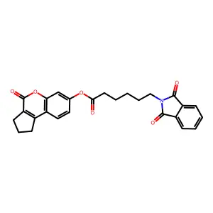 4-oxo-1,2,3,4-tetrahydrocyclopenta[c]chromen-7-yl 6-(1,3-dioxo-1,3-dihydro-2H-isoindol-2-yl)hexanoate structure