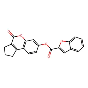 4-Oxo-1,2,3,4-tetrahydrocyclopenta[c]chromen-7-yl 1-benzofuran-2-carboxylate structure
