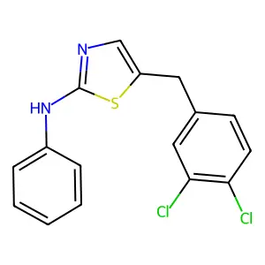5-[(3,4-dichlorophenyl)methyl]-N-phenyl-1,3-thiazol-2-amine structure