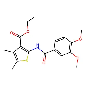 Ethyl 2-(3,4-dimethoxybenzamido)-4,5-dimethylthiophene-3-carboxylate structure
