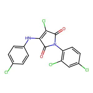 3-chloro-4-(4-chloroanilino)-1-(2,4-dichlorophenyl)-1H-pyrrole-2,5-dione structure