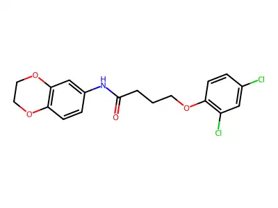 4-(2,4-dichlorophenoxy)-N-(2,3-dihydro-1,4-benzodioxin-6-yl)butanamide structure
