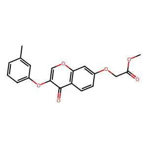 Methyl 2-[3-(3-methylphenoxy)-4-oxochromen-7-yloxy]acetate structure