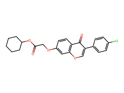 Cyclohexyl 2-[3-(4-chlorophenyl)-4-oxochromen-7-yloxy]acetate structure