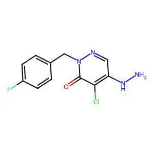 4-chloro-2-(4-fluorobenzyl)-5-hydrazinylpyridazin-3(2H)-one structure