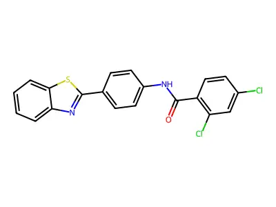 N-[4-(1,3-benzothiazol-2-yl)phenyl]-2,4-dichlorobenzamide structure