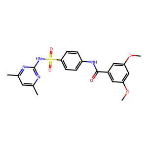 N-(4-{[(4,6-dimethyl-2-pyrimidinyl)amino]sulfonyl}phenyl)-3,5-dimethoxybenzamide structure