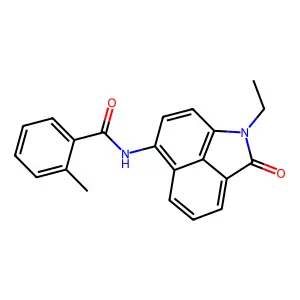 N-(1-ethyl-2-oxo-1,2-dihydrobenzo[cd]indol-6-yl)-2-methylbenzamide structure