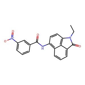 N-(1-ethyl-2-oxo-1,2-dihydrobenzo[cd]indol-6-yl)-3-nitrobenzamide structure