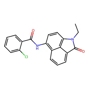 2-chloro-N-(1-ethyl-2-oxo-1,2-dihydrobenzo[cd]indol-6-yl)benzamide structure