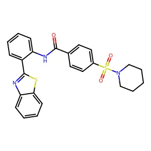 N-(2-(benzo[d]thiazol-2-yl)phenyl)-4-(piperidin-1-ylsulfonyl)benzamide structure
