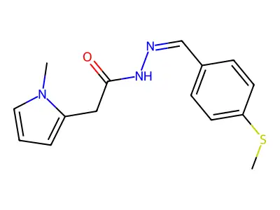 2-(1-methyl-1H-pyrrol-2-yl)-N'-{(E)-[4-(methylsulfanyl)phenyl]methylidene}acetohydrazide structure