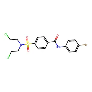 4-[bis(2-chloroethyl)sulfamoyl]-N-(4-bromophenyl)benzamide structure