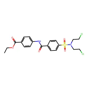 Ethyl 4-{4-[bis(2-chloroethyl)sulfamoyl]benzamido}benzoate structure