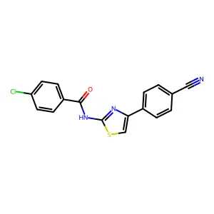 4-chloro-N-[4-(4-cyanophenyl)-1,3-thiazol-2-yl]benzamide structure
