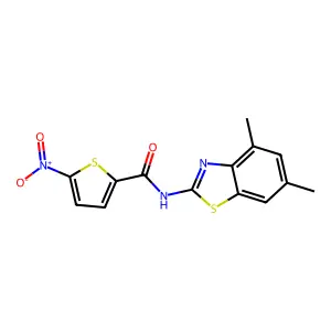 N-(4,6-dimethyl-1,3-benzothiazol-2-yl)-5-nitrothiophene-2-carboxamide structure