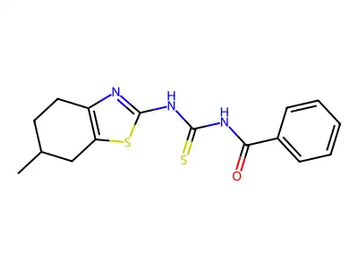 N-[(6-methyl-4,5,6,7-tetrahydro-1,3-benzothiazol-2-yl)carbamothioyl]benzamide structure