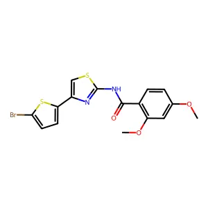 N-[4-(5-bromothiophen-2-yl)-1,3-thiazol-2-yl]-2,4-dimethoxybenzamide structure
