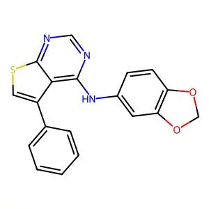 N-(1,3-benzodioxol-5-yl)-5-phenylthieno[2,3-d]pyrimidin-4-amine structure