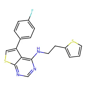 5-(4-fluorophenyl)-N-[2-(thiophen-2-yl)ethyl]thieno[2,3-d]pyrimidin-4-amine structure