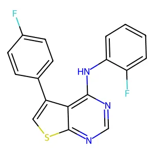 N-(2-fluorophenyl)-5-(4-fluorophenyl)thieno[2,3-d]pyrimidin-4-amine structure