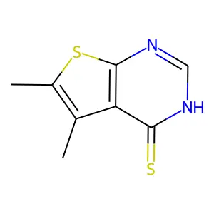 5,6-dimethyl-1H,4H-thieno(2,3-d)pyrimidine-4-thione structure