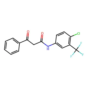 N-[4-chloro-3-(trifluoromethyl)phenyl]-3-oxo-3-phenylpropanamide structure