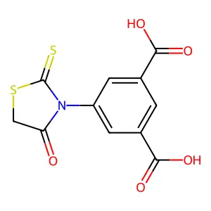 5-(4-Oxo-2-sulfanylidene-1,3-thiazolidin-3-yl)benzene-1,3-dicarboxylic acid structure